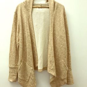 French Terry hooded cardigan